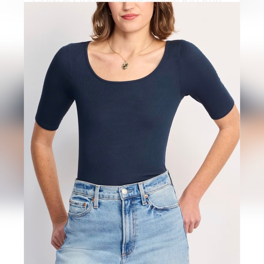 41 Hawthorn Crystal Elbow Sleeve Modal Rib Knit Top